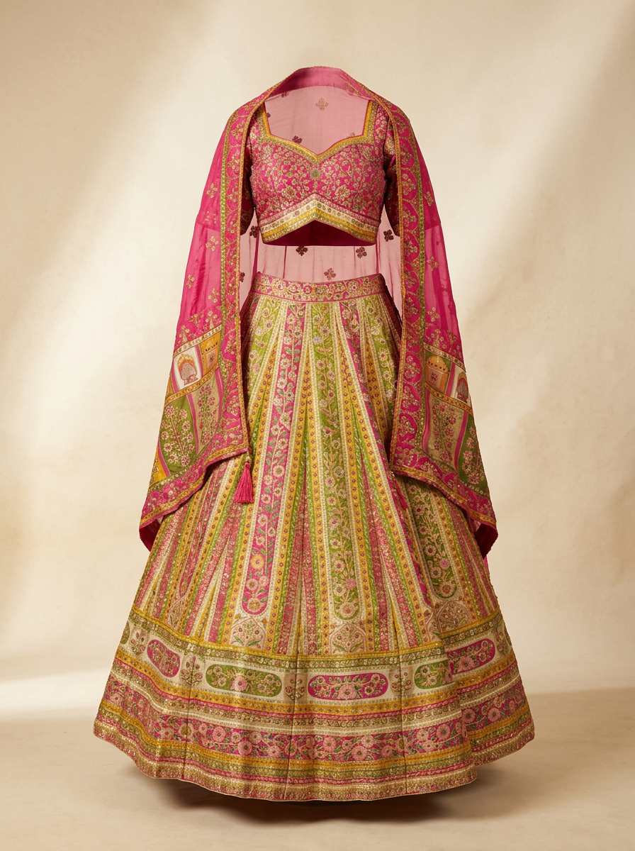 Rani Baagh Multicolour Bridal Lehenga